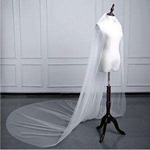 Wedding Cathedral Veil Simple Chapel Soft Tulle Bridal Veils - IVORY